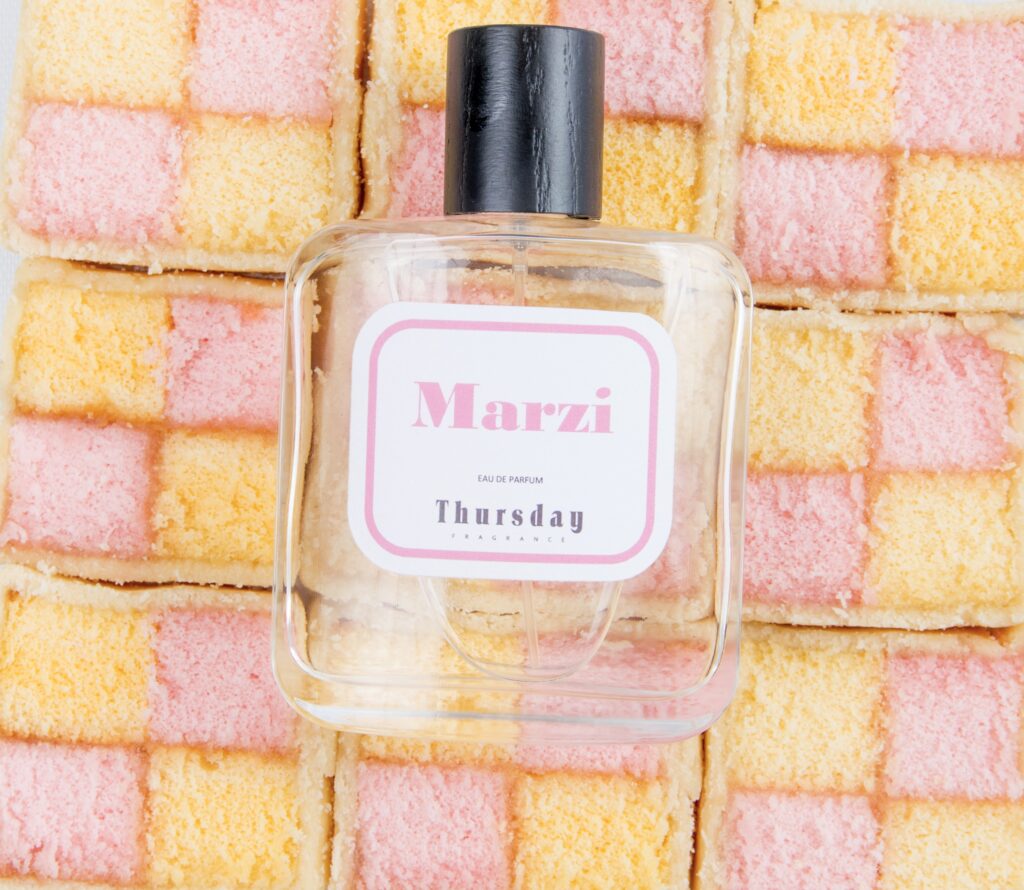 Marzi bottle and Battenberg